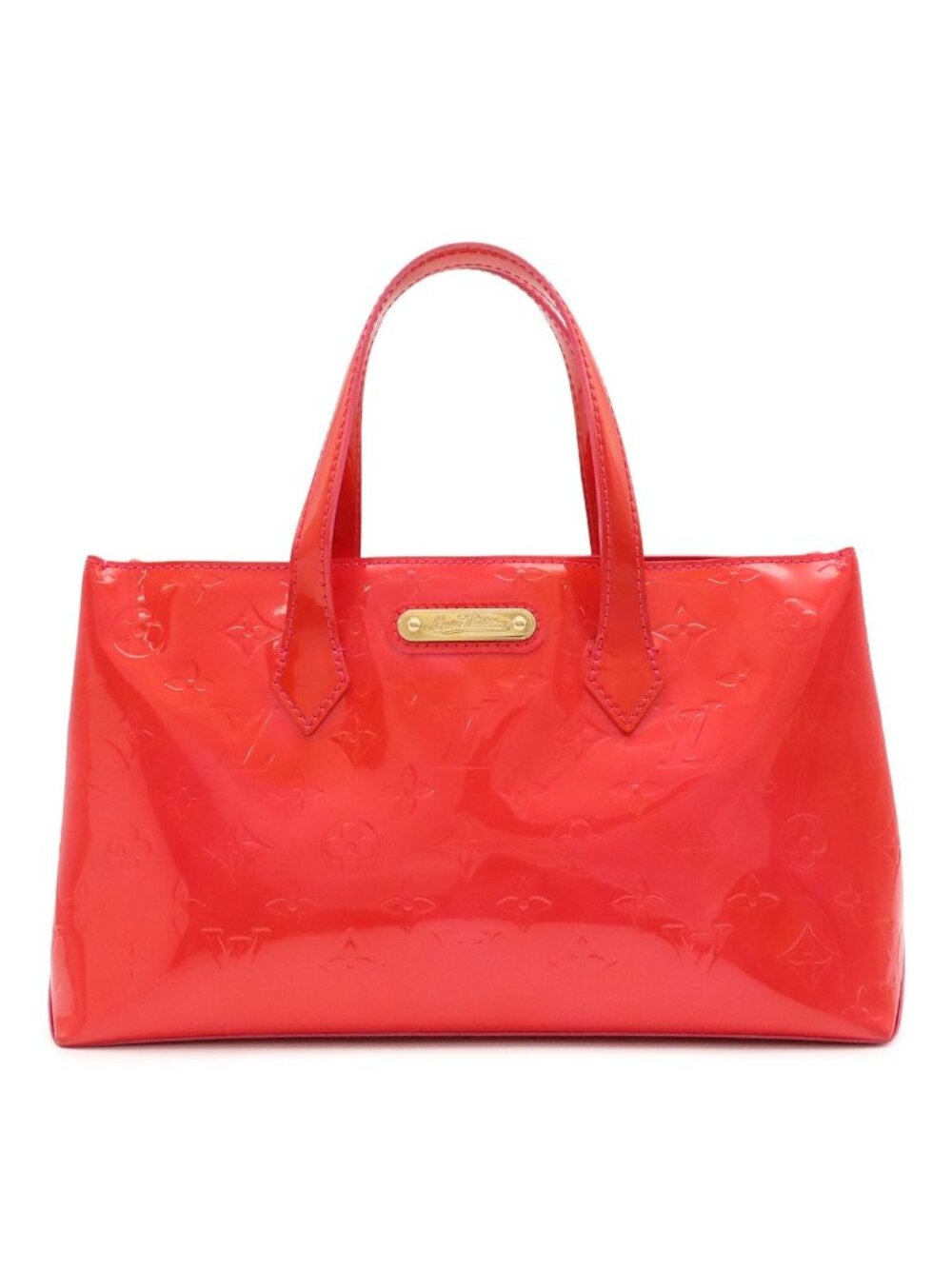 Louis Vuitton Monogram Vernis Wilshire PM Tote Bag Patent Calfskin Rose Pop